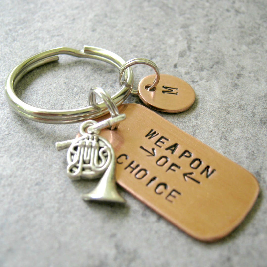 Personalized FRENCH HORN Keychain Weapon of Choice Keychain Etsy