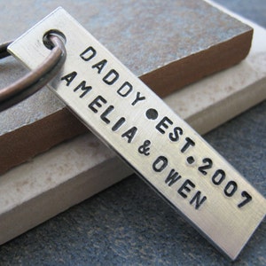 Personalized Father's Day Keychain, Dad's keychain, Grandpa keychain, Daddy's keychain, 15 characters per line including spaces image 1