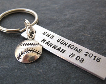 Personalized BASEBALL Keychains, bulk options, Senior gifts, choose your sport, Baseball player gifts, Baseball coach gifts, softball