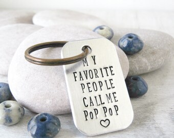 Mis personas favoritas me llaman Poppop, llavero de abuelo, regalo de abuelo, regalo de abuelo, llavero de abuelo, regalo de abuelo, PawPaw, Pop Pop