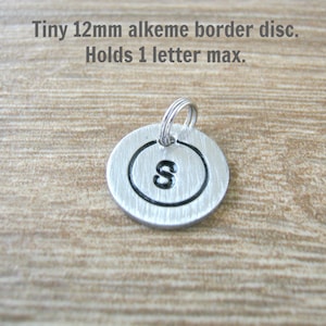 Tiny Alkeme Border Circle add on, 10mm, holds 1 letter or number, please see all pics and read item details