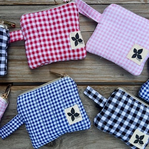Cartera/monedero de cuadros vichy acolchados