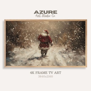 Santa Painting for tv screen, Santa Claus Art for TV, Christmas Holiday Art for Frame TV, Christmas Decor Download, Santa TV Art Screensaver