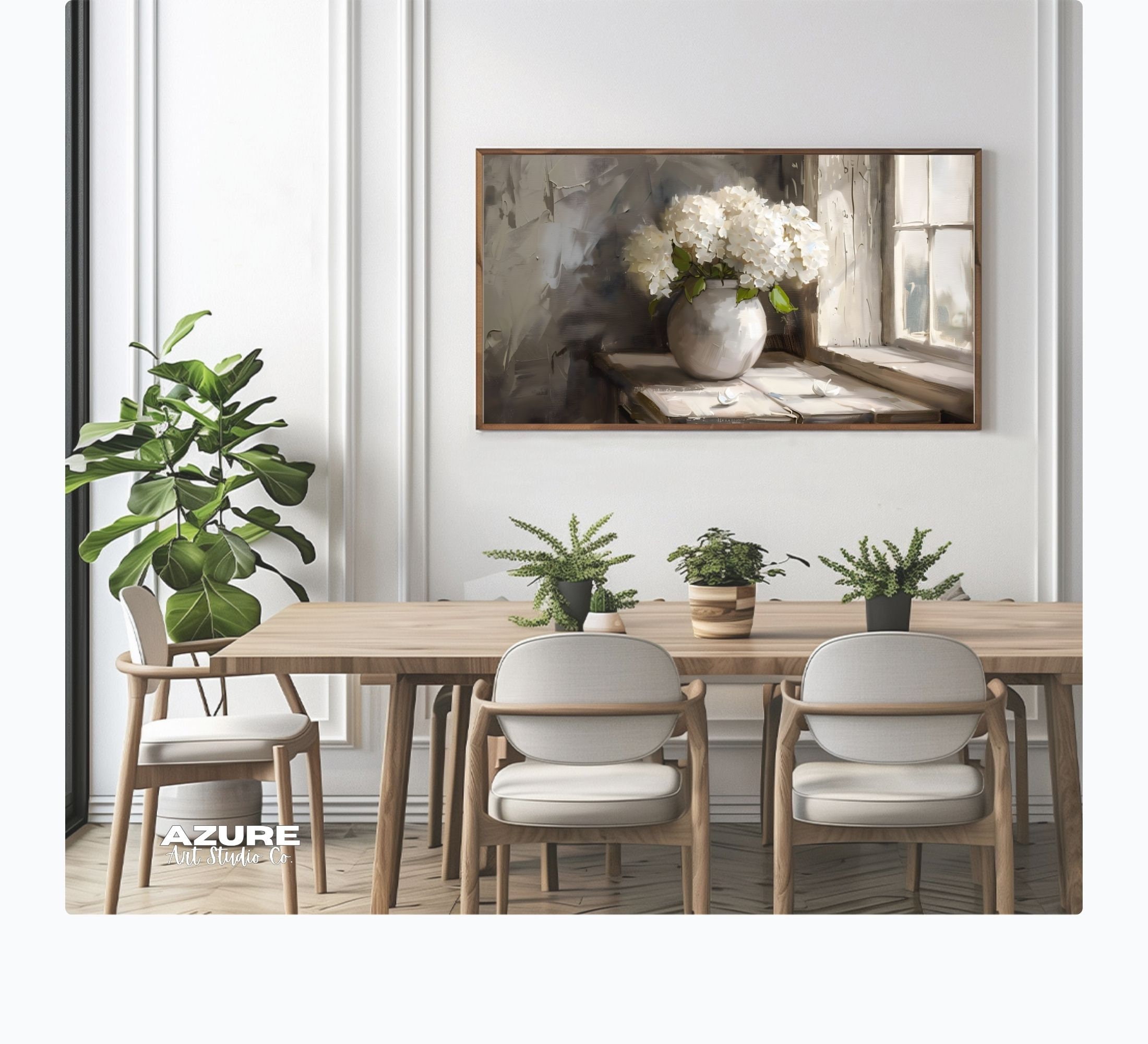 Vintage Style Spring Hydrangea Frame Tv Art Summer Botanical
