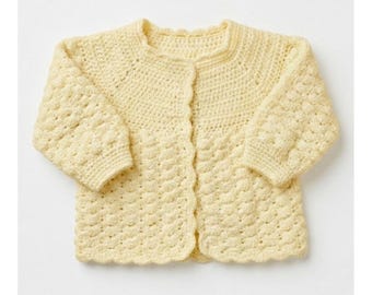VTG 60s Handmade Crochet Baby Cardigan