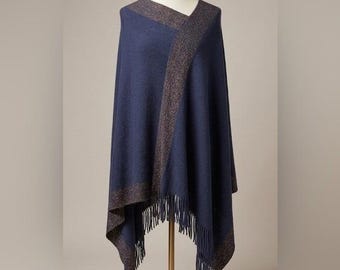 NWOT Boutique Metallic Asymmetrical Poncho Wrap