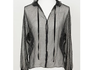 Sheer Gold Pinstripe Blouse