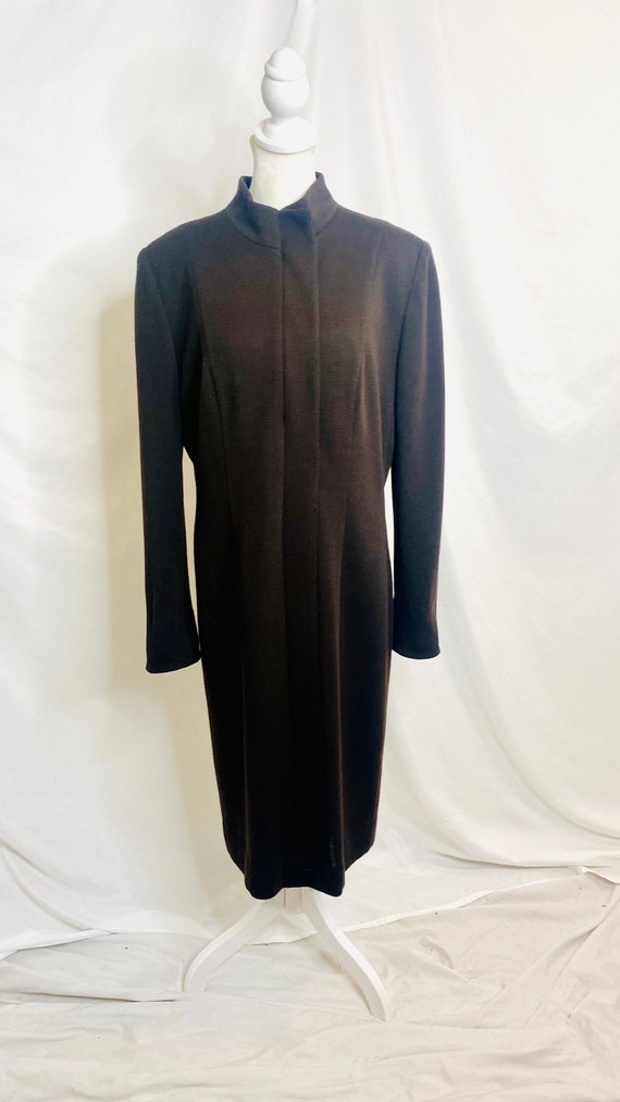 Vintage Carlisle Wool Long Sleeve Midi Dress in da