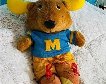 Peluche vintage de alce Montgomery de los años 80 / Get Along Gang