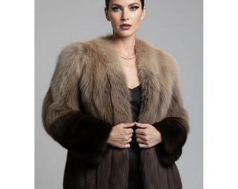 Vintage Ombré Fox Fur Jacket