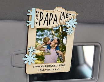 Custom Photo Father's Day Frame Personalized Picture Frame Photo Car Visor Clip Visor Clip Picture FrameCar Visor Clip Father’s Day Gift Dad