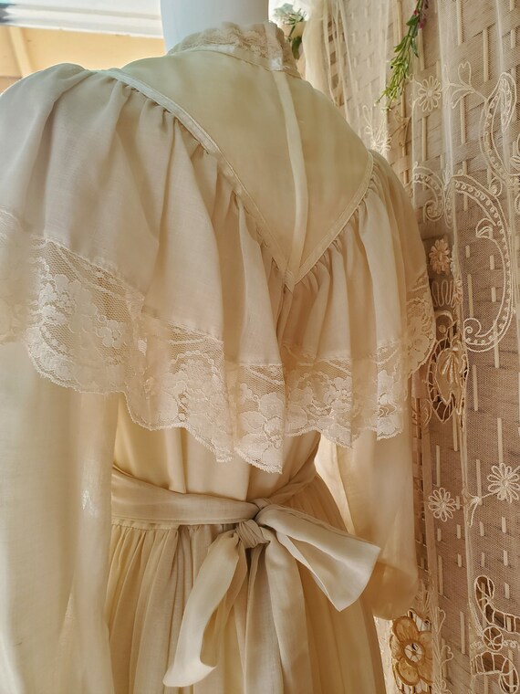 70's Gunne Sax Ivory Maxi Wedding Dress Boho Hipp… - image 6