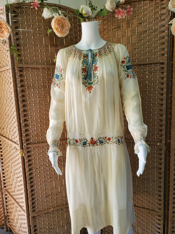 1920s Embroidered Peasant Hungarian Dress - image 1