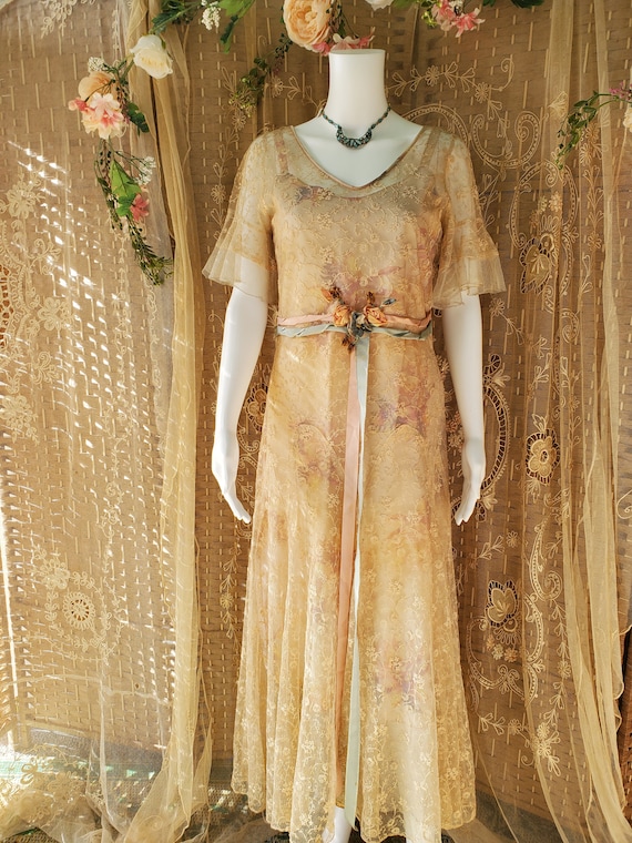1930s Garden Party, Wedding Dress Lace Gown