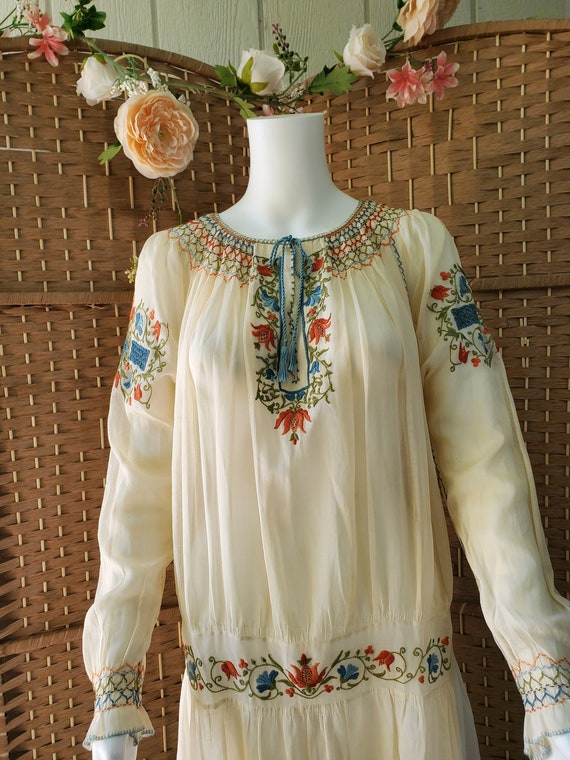 1920s Embroidered Peasant Hungarian Dress - image 2