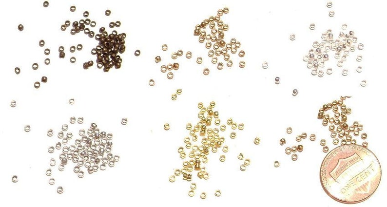 Crimp Crimps Spacer Bead Stopper Thread End Round Rondelle Antiqued Gold ptd 250 Qty