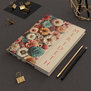 Personalized Floral Journal: Vintage Botanical Notebook, Lay Flat Lined