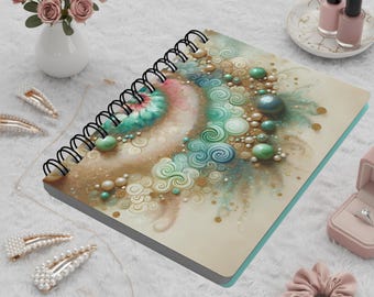 Personalized Pearl Swirl Journal: Lined Spiral Notebook