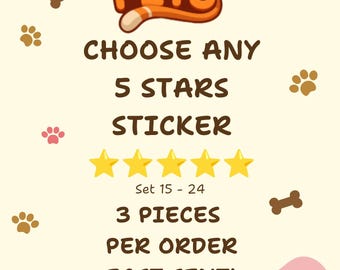 MoGo, escolha qualquer 5 estrelas Stix, 3 unidades por pedido.