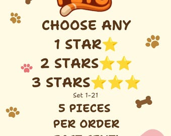 MoGo, escolha qualquer palito de 1 a 3 estrelas, 5 unidades por pedido.