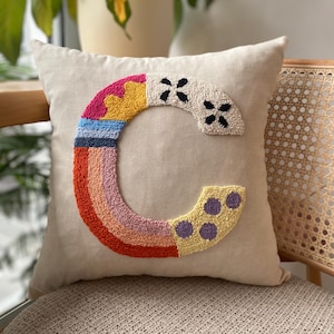Funda de almohada con letras personalizadas, funda de almohada hecha a mano con aguja perforada, decoración de habitación, almohada para el día de San Valentín, idea de regalo para el día de San Valentín