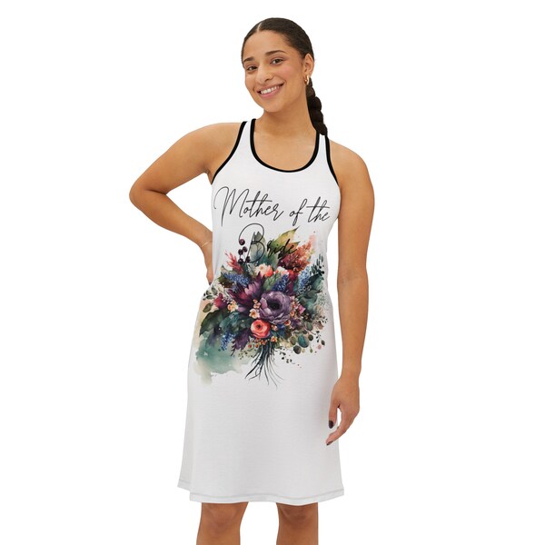 White "Mother of the Bride" Women's Racerback Dress (AOP)