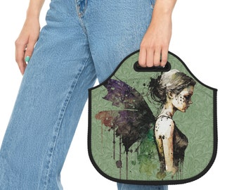 Bolsa de almuerzo de neopreno verde Goth Fairy