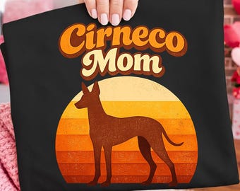 Retro Cirneco Mamá Sunset Dog PNG, Diseño de sublimación Cirneco dell'Etna