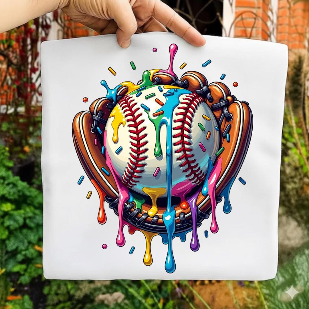 Colorful Baseball Drip PNG, Pop Art Sports Design - Etsy