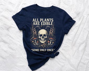 Calavera botánica gótica PNG, diseño de humor negro para amantes de las plantas (descarga digital)