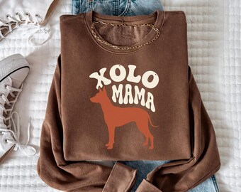 Imagen PNG de una mamá perruna Xoloitzcuintli de terracota retro (descarga digital)