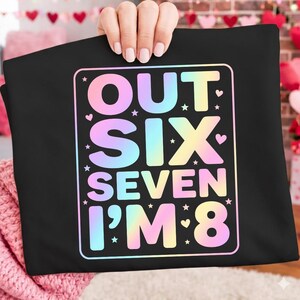 8-årsdagsflicka PNG, av sex sju Jag är 8 tröjdesign (digital nedladdning)