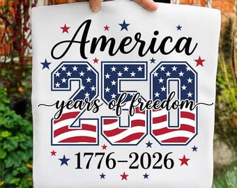 Diseño PNG para sublimación: 250 años de libertad en Estados Unidos (descarga digital)