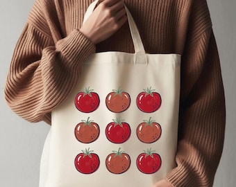 Diseño PNG de estampado de tomate para sublimación, estampado repetitivo de verduras de jardín (descarga digital)