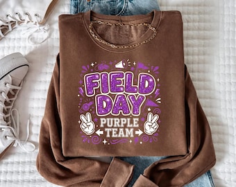 Diseño PNG de sublimación con purpurina para el equipo morado de Field Day (descarga digital)