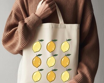 Diseño PNG de sublimación con estampado de limones, estampado veraniego de cítricos (descarga digital)
