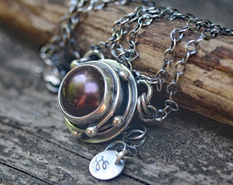 Black Pearl Sterling Silver Necklace