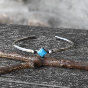 Kingman Türkis Sterling Silber Manschette Armband - blau