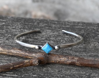 Kingman Türkis Sterling Silber Manschette Armband - blau