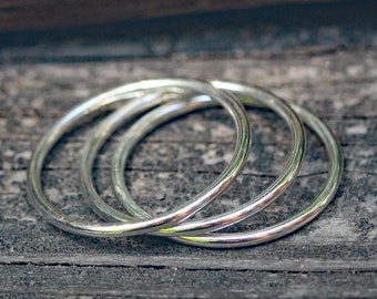 Anillos apilables de plata de ley (juego de tres)