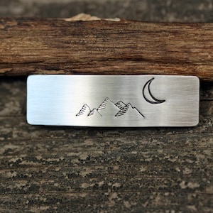 Mountain Range Sterling Silver Barrette: Petite Boho Hair Clip