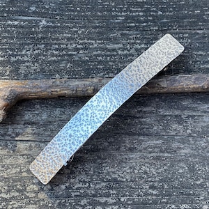 Hammered Sterling Silver Barrette: Oxidized Finish, Medium/Large