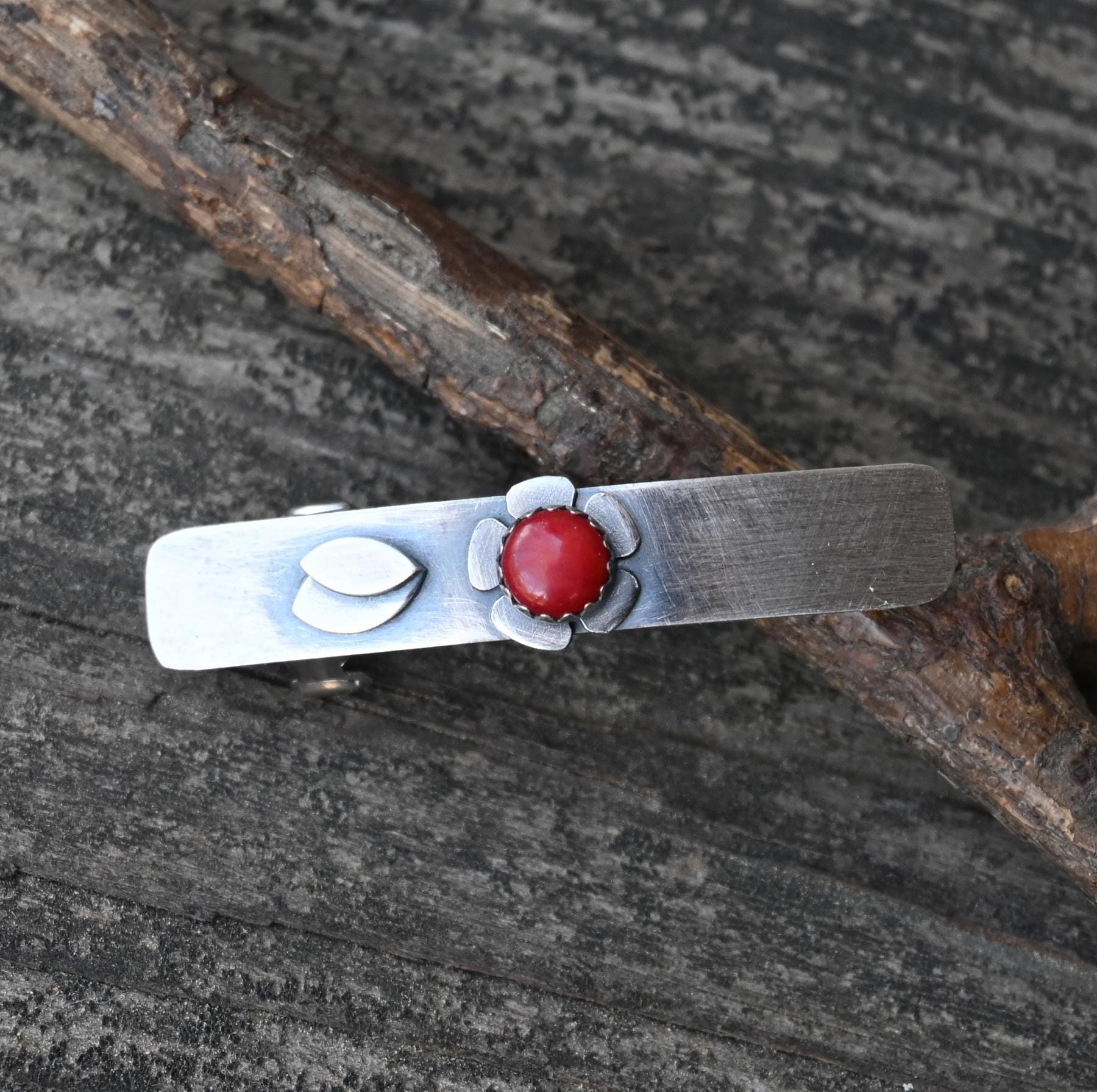 Red Stone Barrette - Etsy