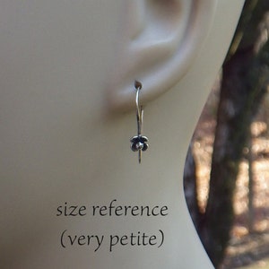 Flower dangle earrings / sterling silver earrings / silver dangle earrings / gift for her / tiny flower earrings / jewelry sale image 2