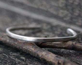 Sterling Silver Cuff Bracelet: Thick Stacking cuff