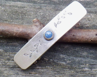 Lapis barrette / SMALL sterling silver barrette / gift for her / French barrette / jewelry sale / blue stone barrette / girls barrette