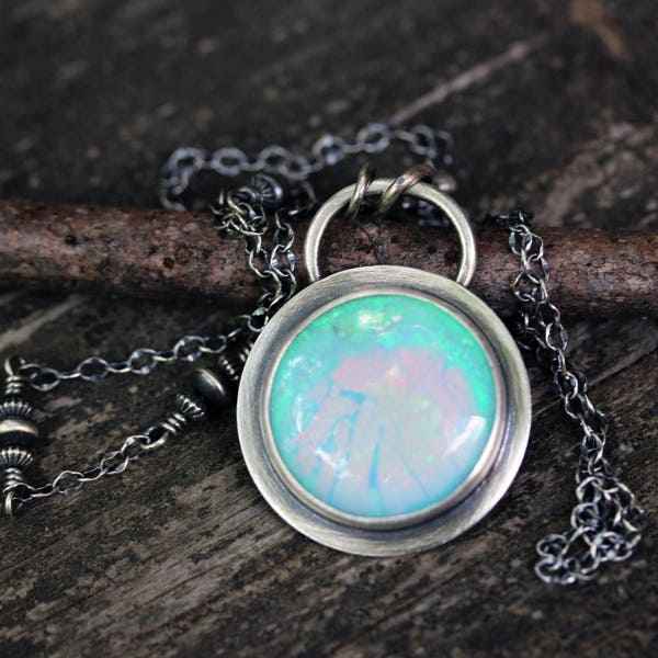 Sterling opal necklace