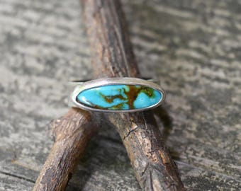 Kingman Turquoise Sterling Silver Ring:American Mined