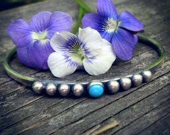Turquoise cuff bracelet / Sleeping beauty turquoise bracelet / gift for her / jewelry sale / sterling silver cuff bracelet / boho cuff