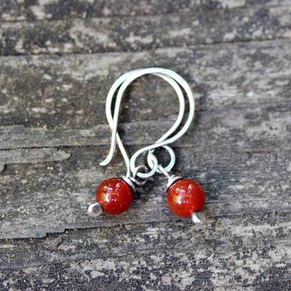 Sterling silver carnelian earrings sale